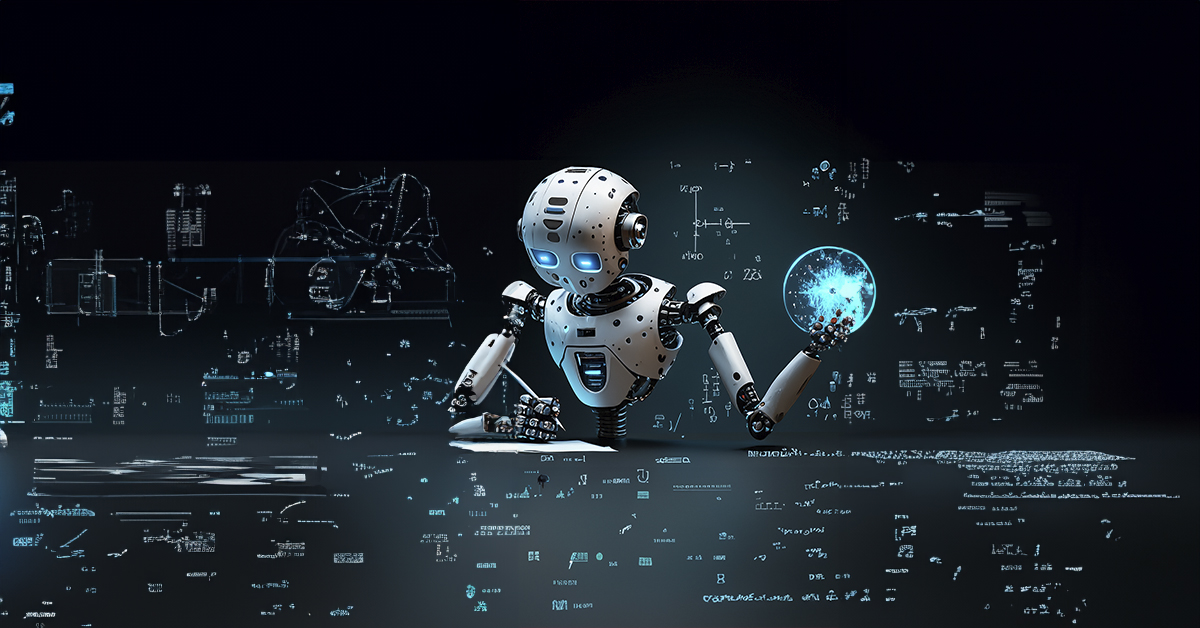 Humanoidalny robot piszący list.