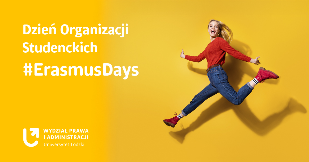 Grafika z roześmianą studentką.