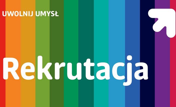 Grafika przedstawia plansze z napisem rekrutacja i logo UŁ