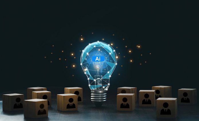 Żarówka z napisem AI